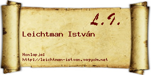 Leichtman István névjegykártya